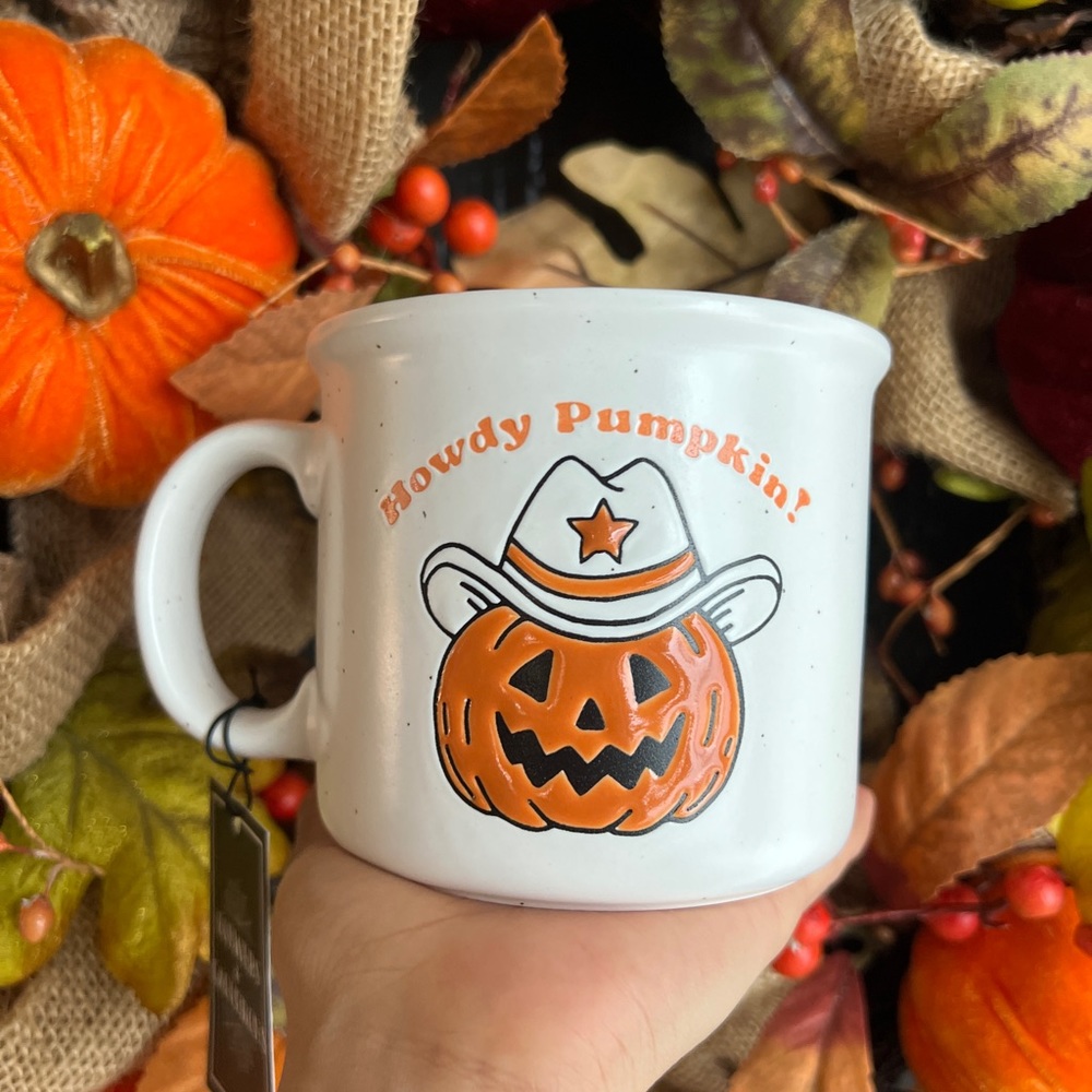 ✨NEW🎃Cobwebs and Cauldrons Cowboy Jack o Lantern Howdy Pumpkin Mug🤠 - Picture 6 of 6